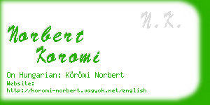 norbert koromi business card